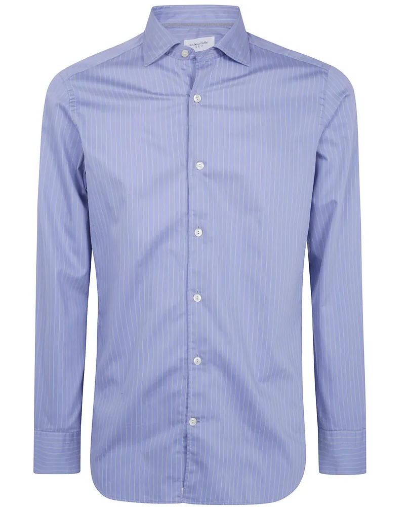 Tintoria Mattei Shirt Pinstriped Shirt Blue