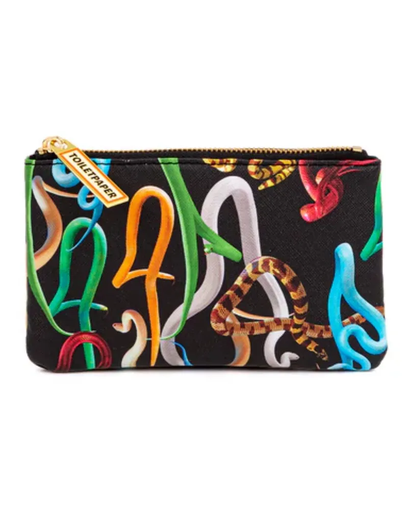 Seletti Toiletpaper" Printed Pouch Cm 15.5 X 9.5 Snakes Multi