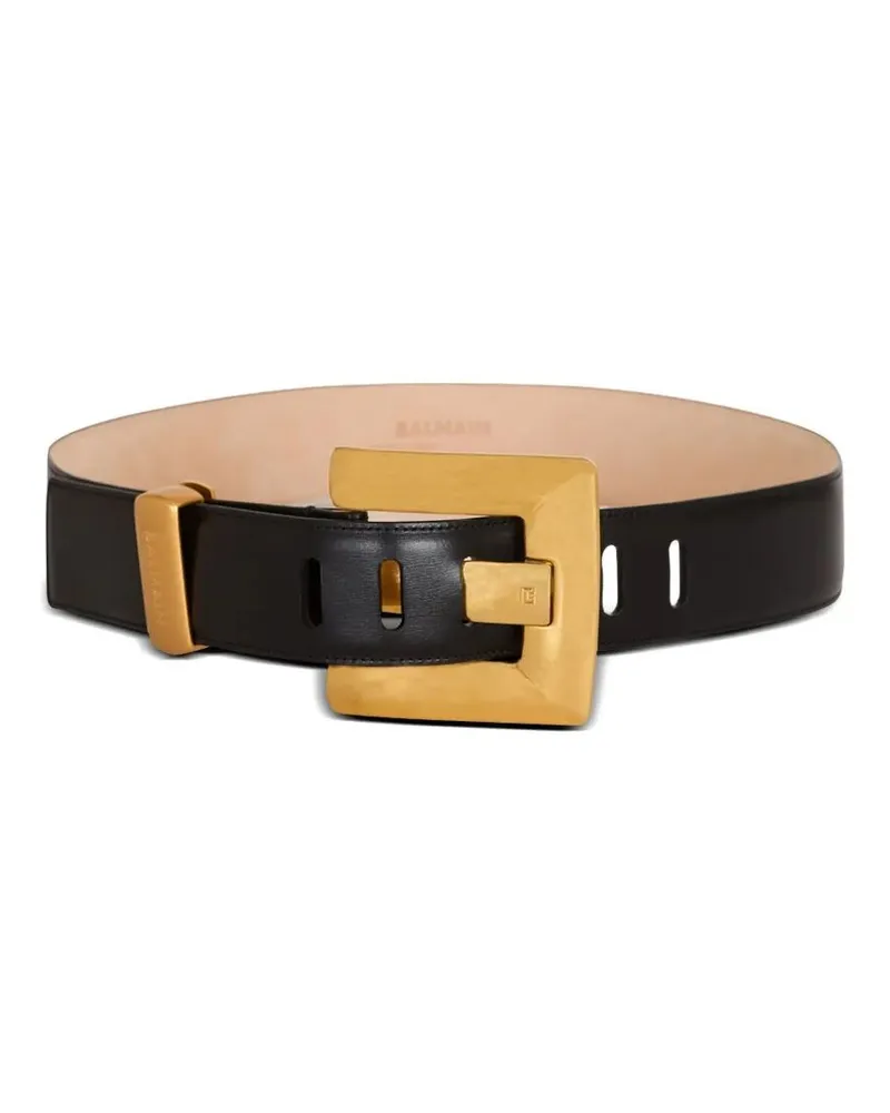 Balmain Anthem" 4,5Cm Calfskin Belt Black