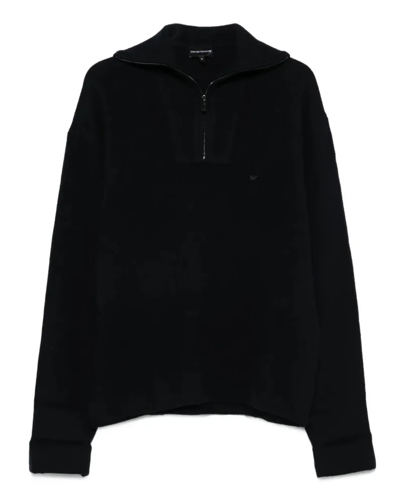 Emporio Armani Half Zip Turtle Neck Sweater Blue