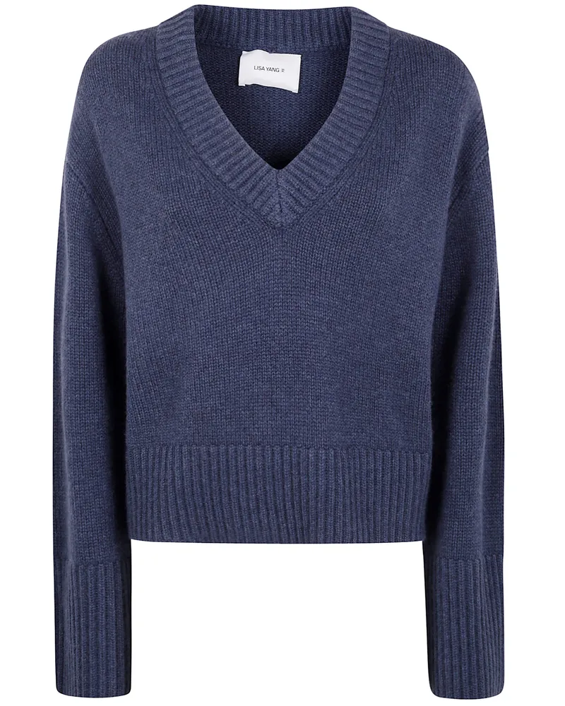 Lisa Yang Aletta" Vneck Sweater Blue