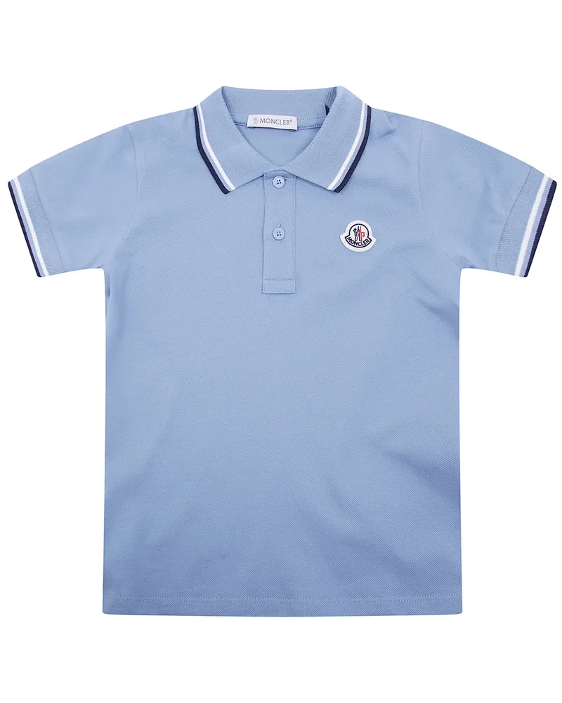 Moncler Polo Shirt Short Sleeves Blue