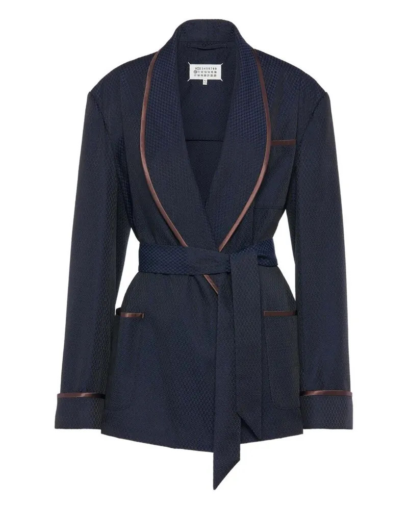 Maison Margiela Belted Coat Blue