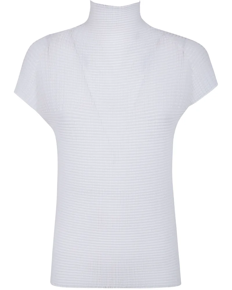 Issey Miyake Wooly Pleats Bk Wt 66" Shirt White