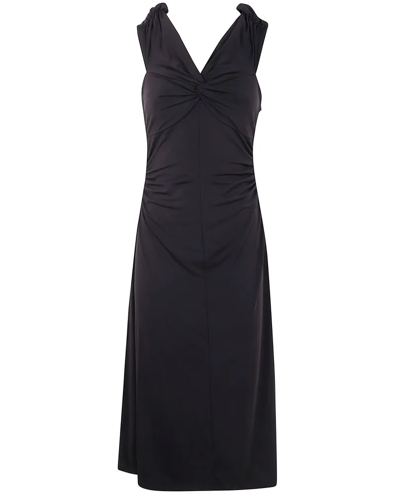 Michael Kors Off Shoulder Twist Midi Dress Black