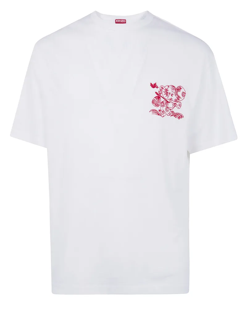 Kenzo Gots Kenzo Cartoon Outlined" Classic T-Shirt White