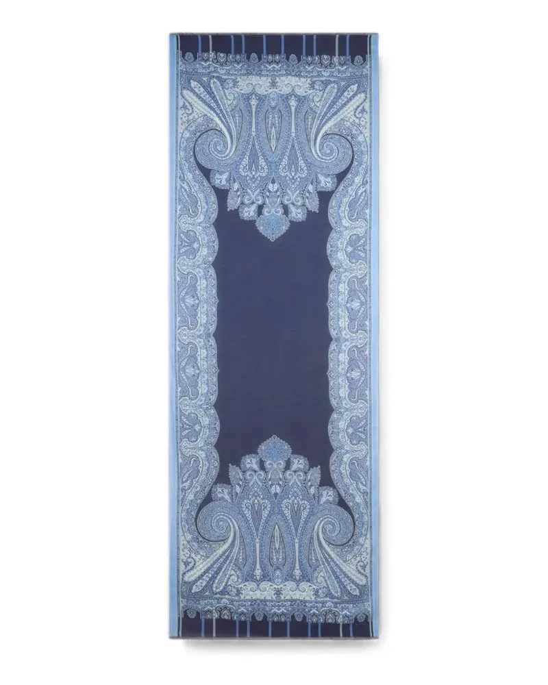 Etro Scarf Modal Cashmere "Mata0038ak1brx0883 Blue