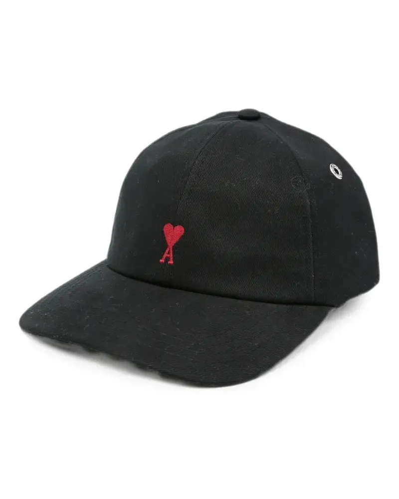 AMI Paris Hat With Heart Embroidery "Quota Ami De Coeur Black