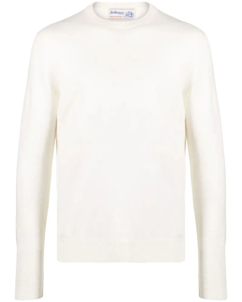 Ballantyne R Neck Pullover White