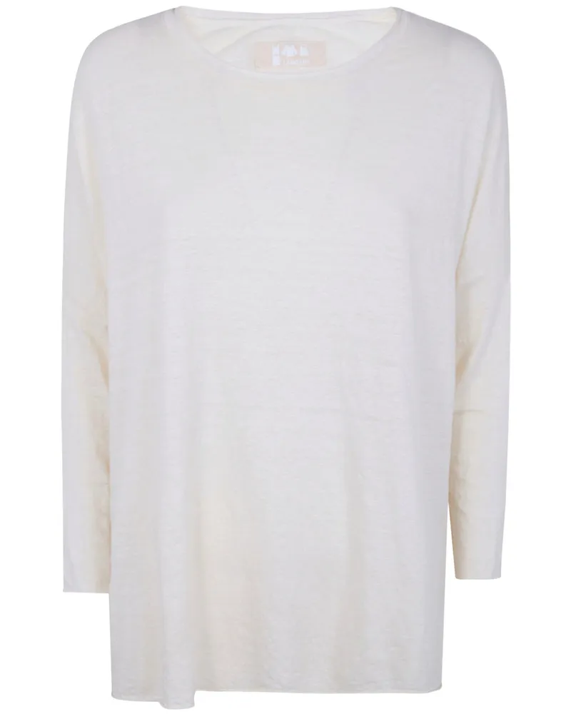LABO.ART LABO. ART "Ata" Lieto Linen Round Neck Sweater White