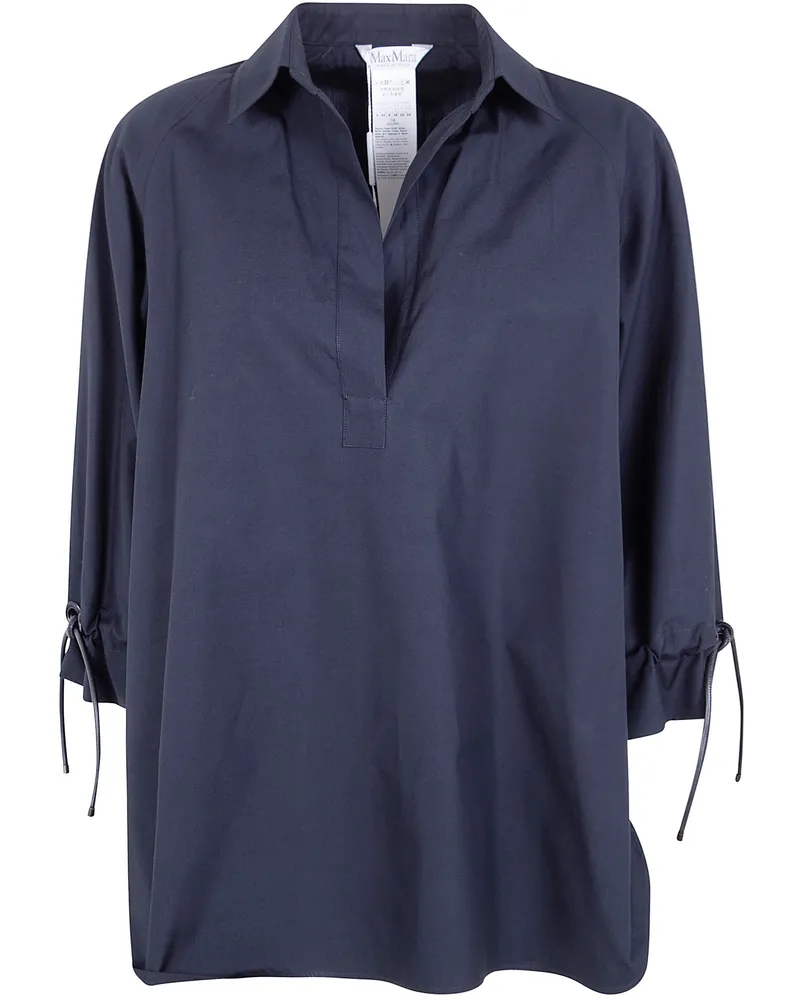 Max Mara Adorini Cotton Popeline Oversized Shirt Black