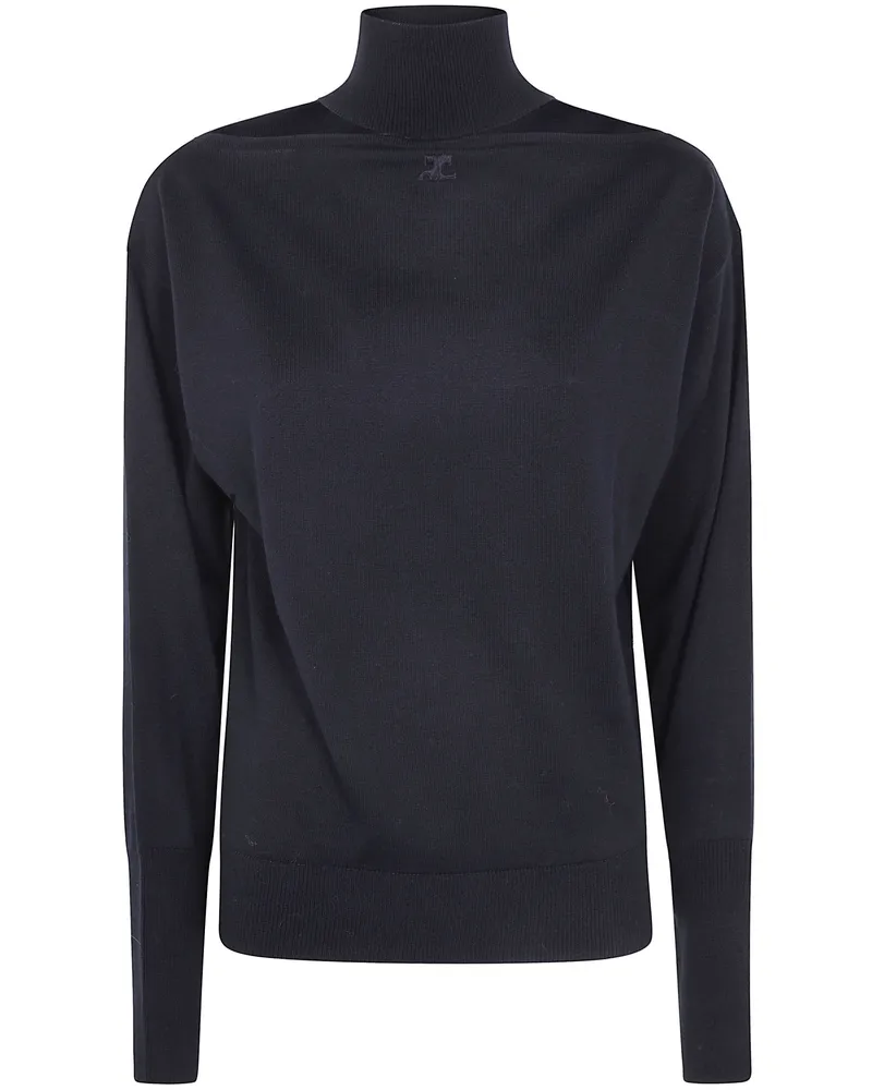 Courrèges Sweater Merinos Wool Cut Out "Merinos Wool Cut Out Sweater Black