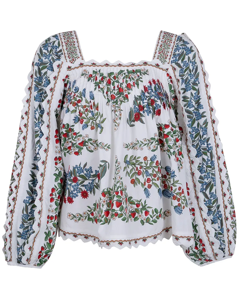 FARM Rio Long Sleeve Blouse White