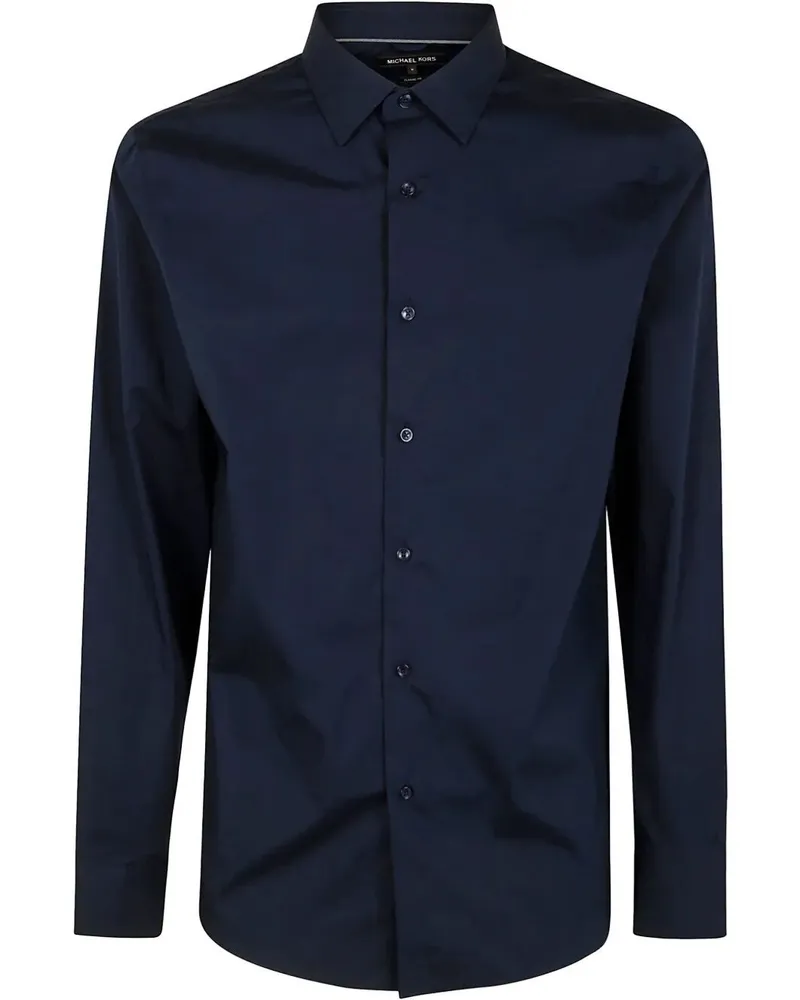 Michael Kors Long Sleeves Classic Cotton Shirt Blue