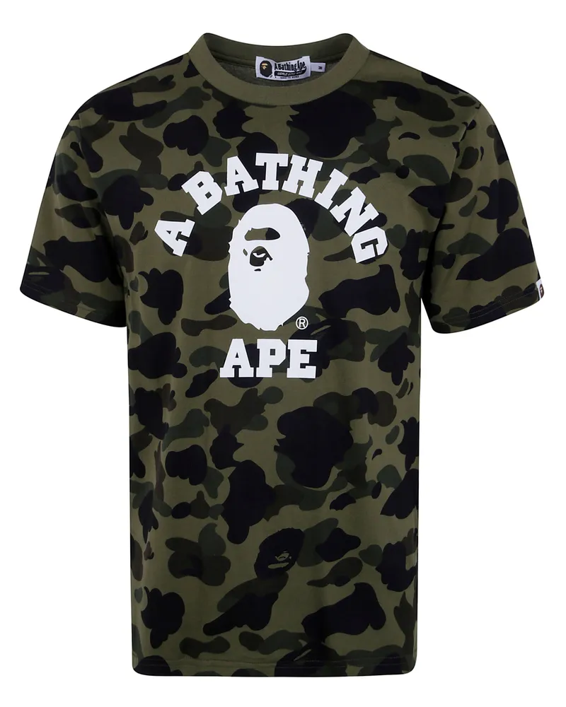 BAPE T-Shirt Camouflage "1St Camo College" Tee Green