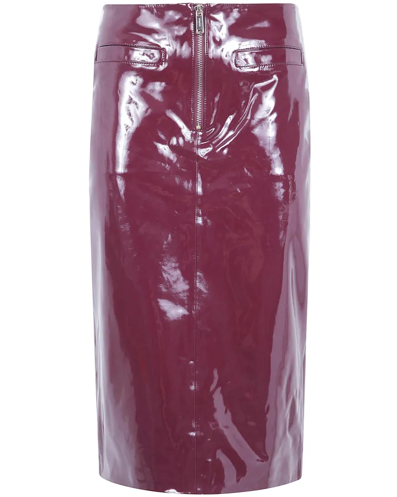 Self-Portrait Skirt Faux Leather "Aw26.080Msk Purple Pink