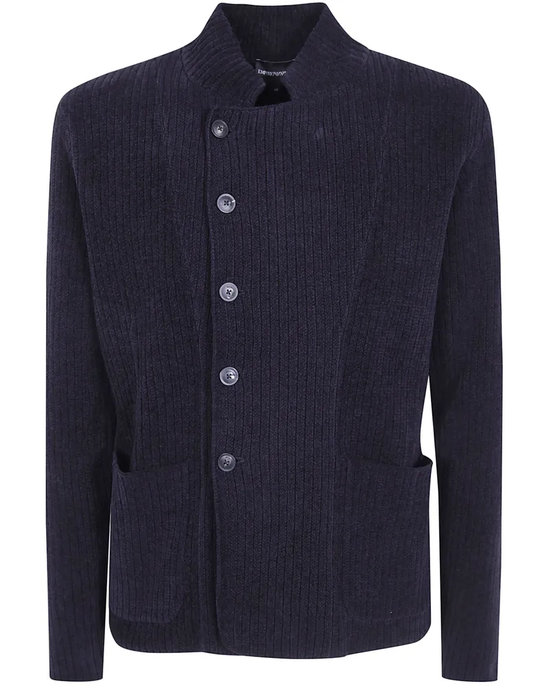 Emporio Armani Jacket Double Breasted Front Pocket Blazer Black