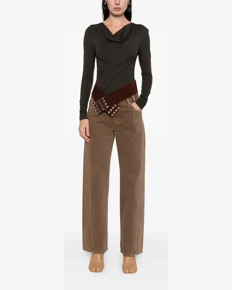 Paloma Wool Junco" Long Sleeves Top Brown