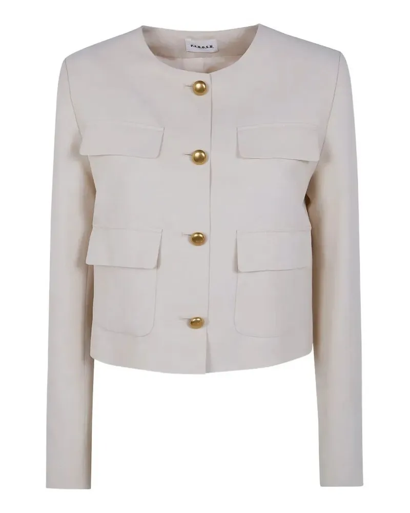 P.A.R.O.S.H. P. A.R. O H. "Raisa26" Viscose Linen Jacket Beige