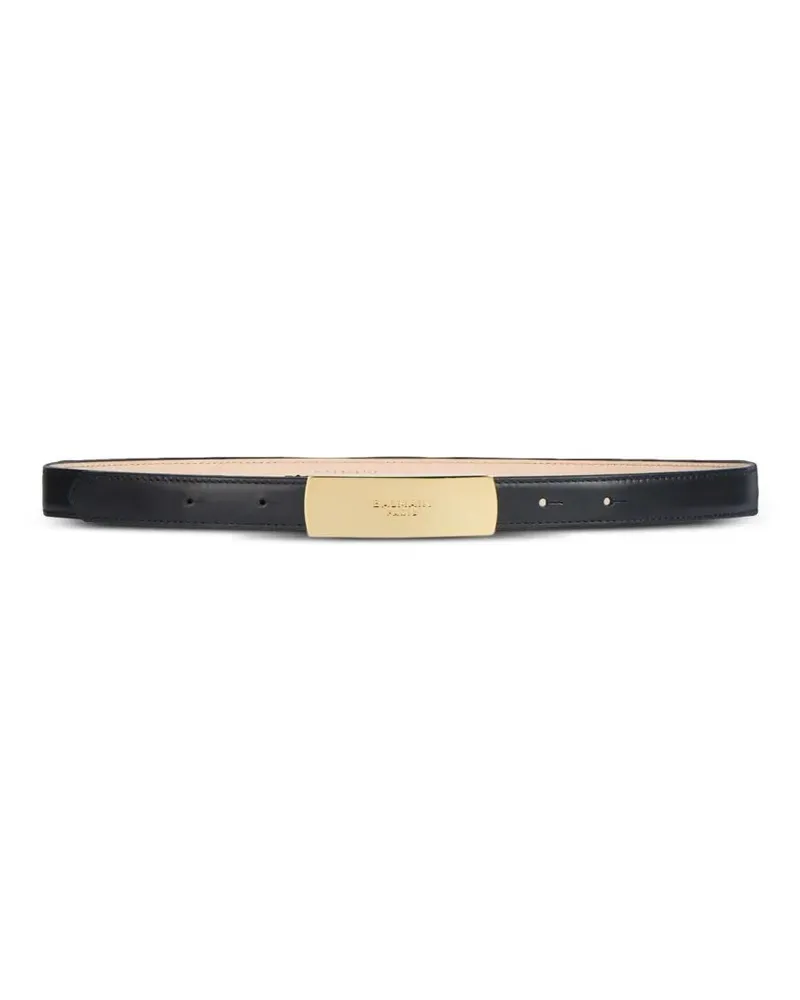 Balmain Belt Lambskin "Hn0wj242lnph 0Pa Black