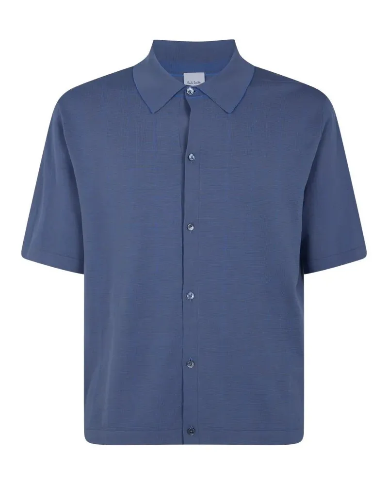Paul Smith Mens Knitted Short Sleeves Shirt Blue