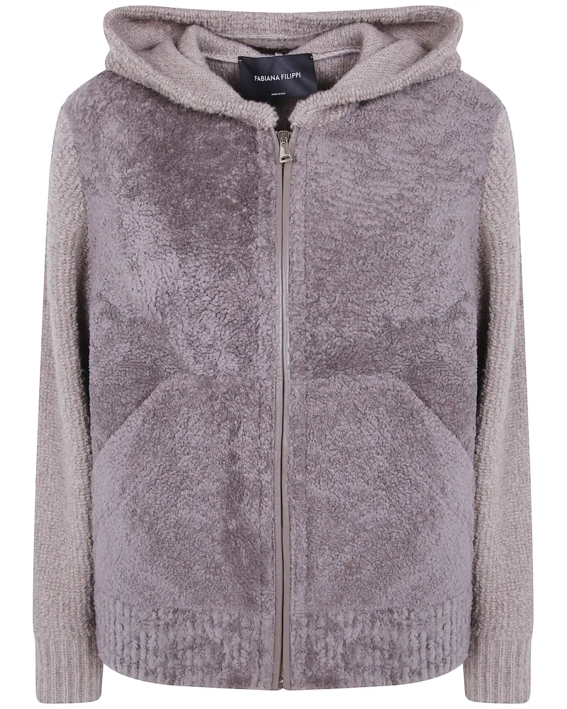 Fabiana Filippi Jacket Shearling Bomber Beige