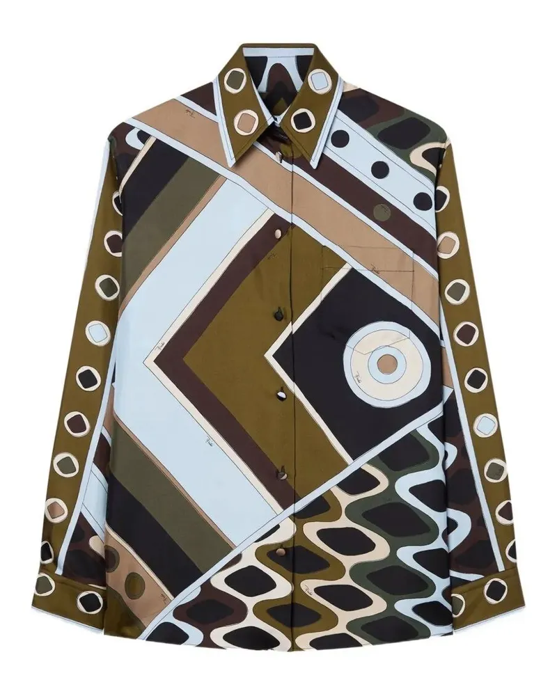 Emilio Pucci Silk Twill Shirt Green