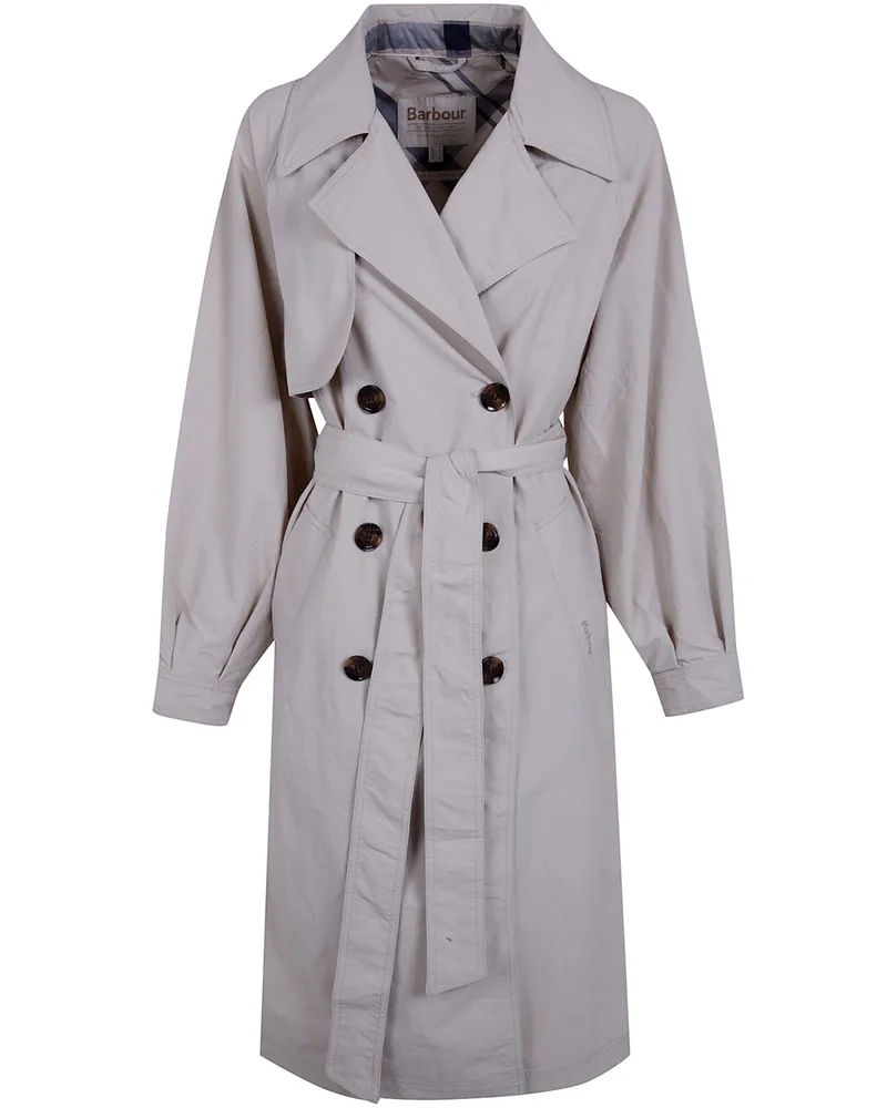 Barbour Layla Trench Showerproof Jacket Gray