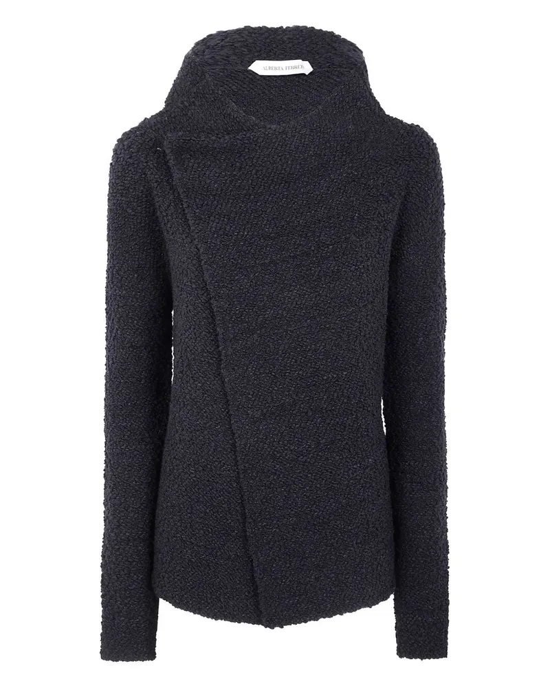 Alberta Ferretti Boucle Wool Mix Jacket Black