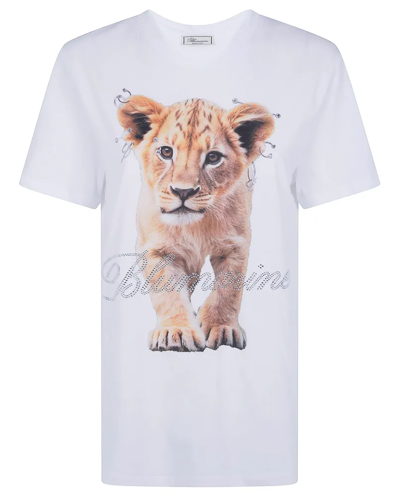 Blumarine T-Shirt Printed "Lion White