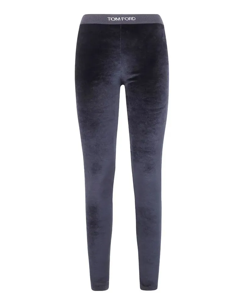 Tom Ford Stretch Lustrous Velour Leggings Black