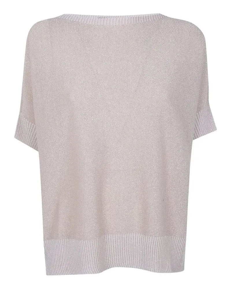 D.EXTERIOR D. EXTERIOR Vanise` Lux Oversized Short Sleeves Sweater Metallic