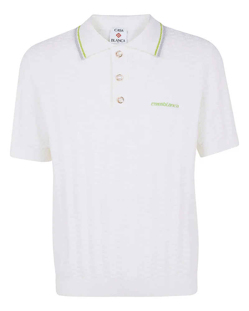Casablanca Paris Tennis Boucle" Polo Shirt White