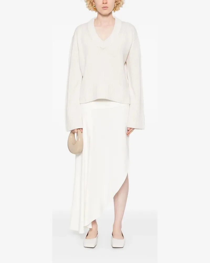 Lisa Yang Aletta Vneck Sweater White