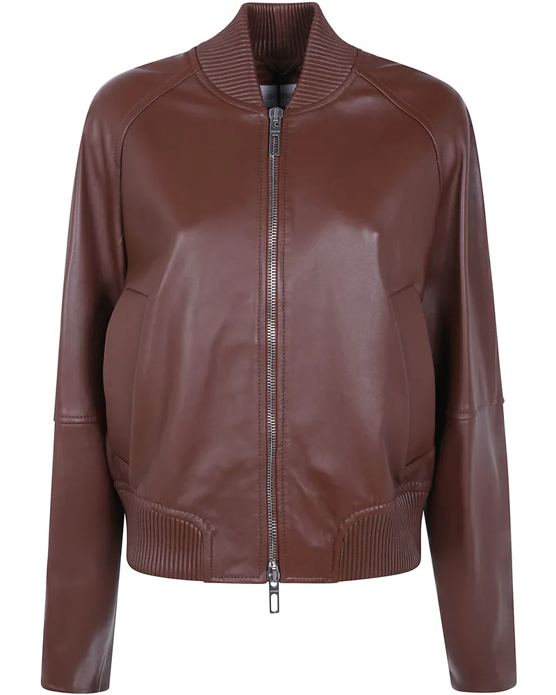 Max Mara Jacket Leather "Spx Amour Brown