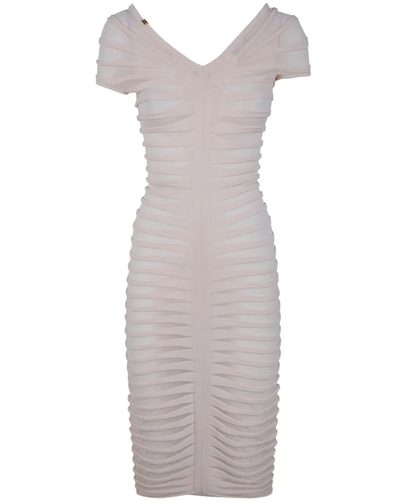 Elisabetta Franchi Knit Midi Dress White