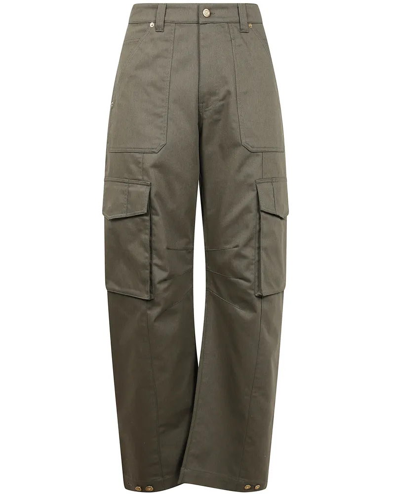 Golden Goose Golden M`S Cargo Pant Mixed Cotton Fabric No Bottom Pocke Green