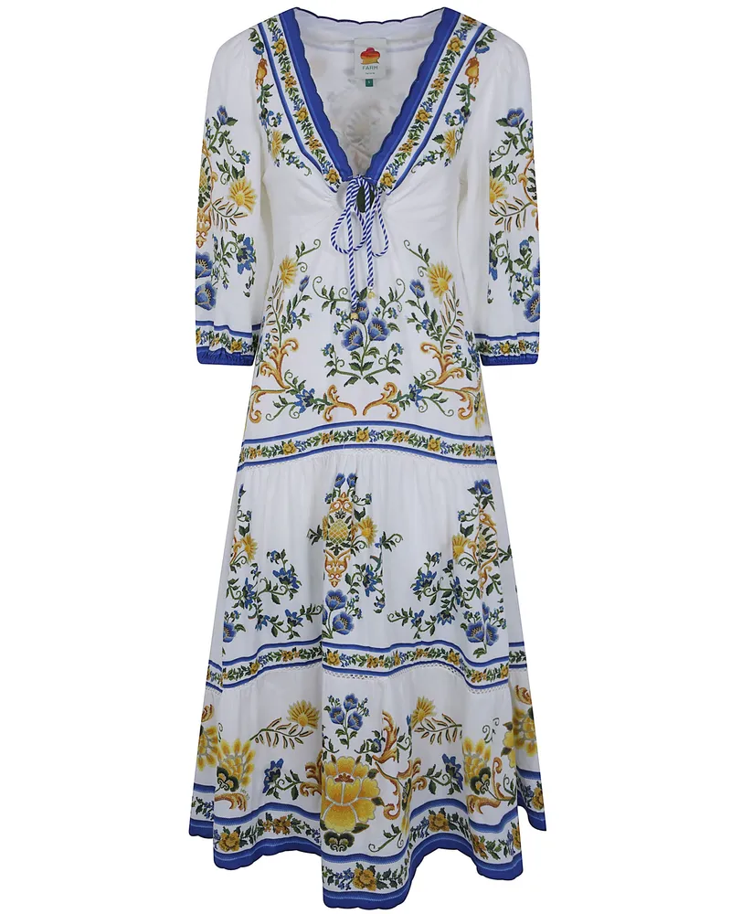 FARM Rio Dress Floral Tapestry "Emily White