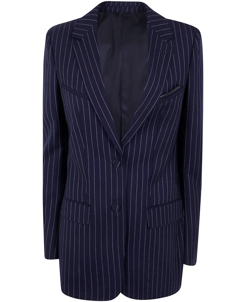 Tom Ford Jacket Chalkstripe "Corded Chalkstripe Wool Single Breasted W Blue