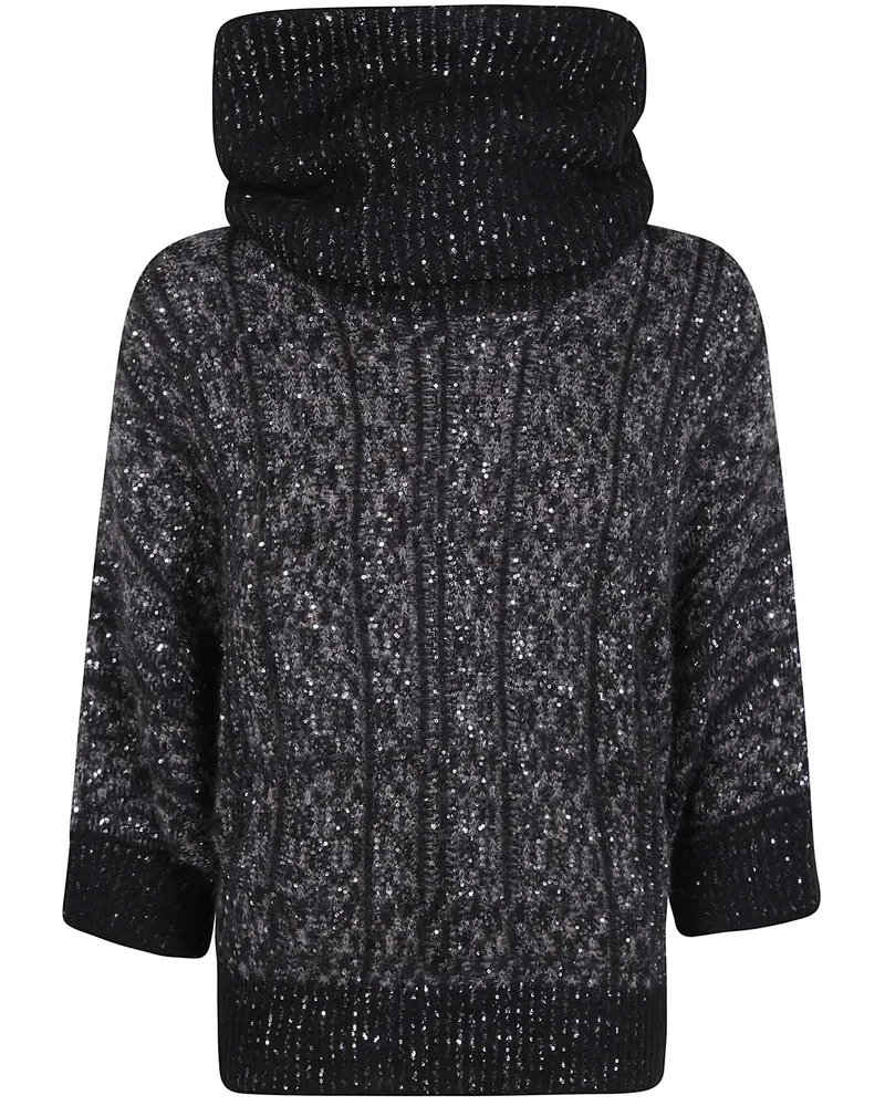 D.EXTERIOR D. EXTERIOR Sweater Hooded "Galles" Soft Alpaca Turtle Neck Brown