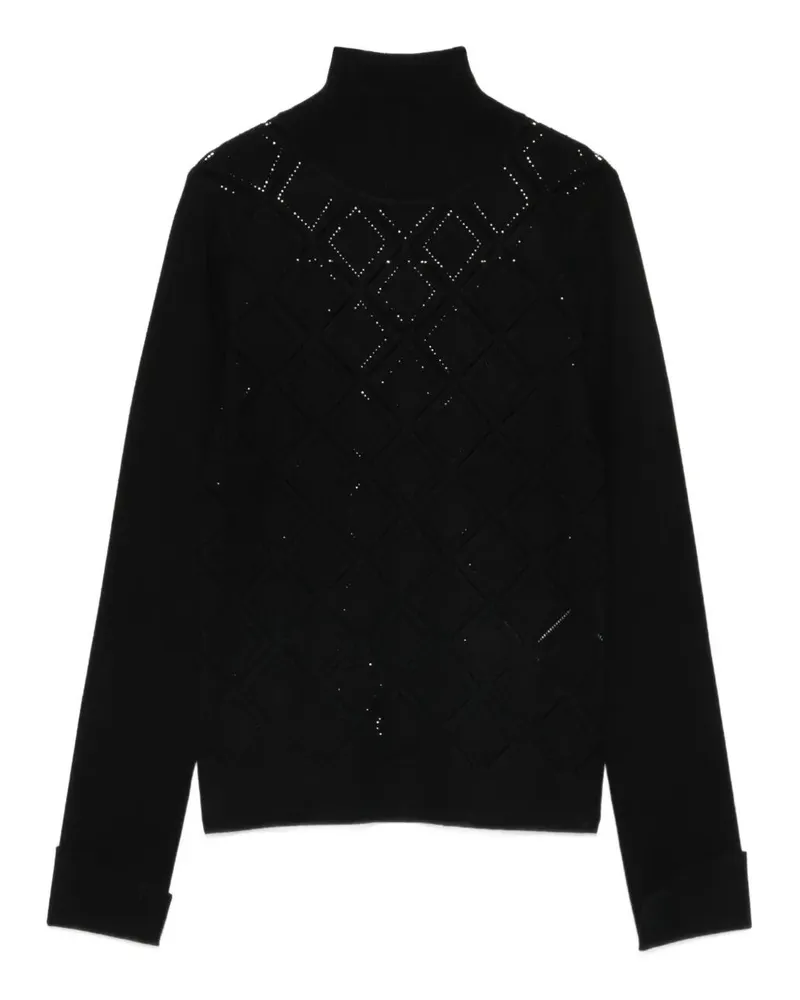 Blumarine Viscose High Neck Sweater Blue