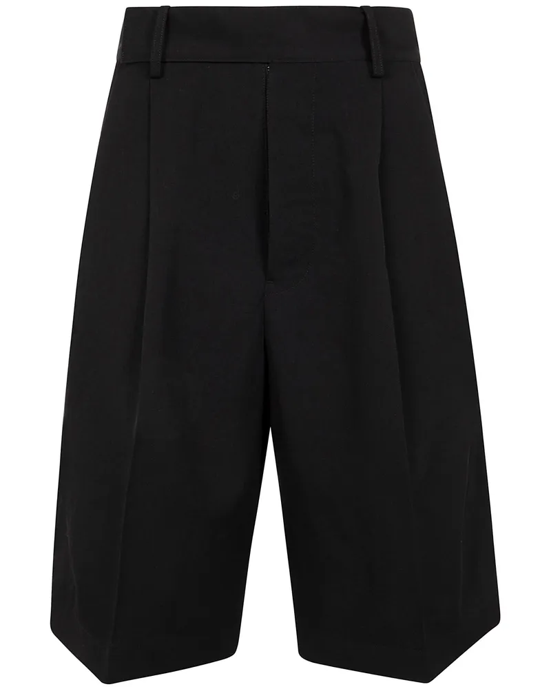 Yohji Yamamoto R-4Tuck Short Pants By Yohji Yamamoto Black