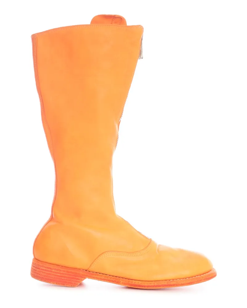 GUIDI Front Zip Army Boots Sole Leather Yellow