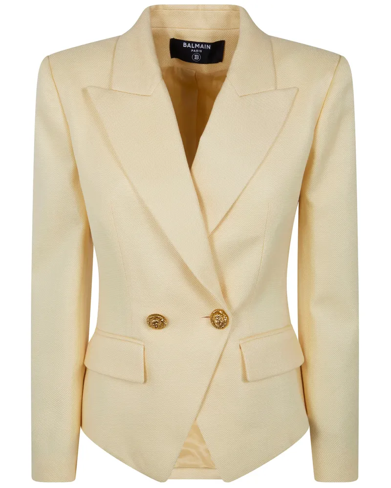 Balmain 2 Bottons "Natte" Jacket Yellow