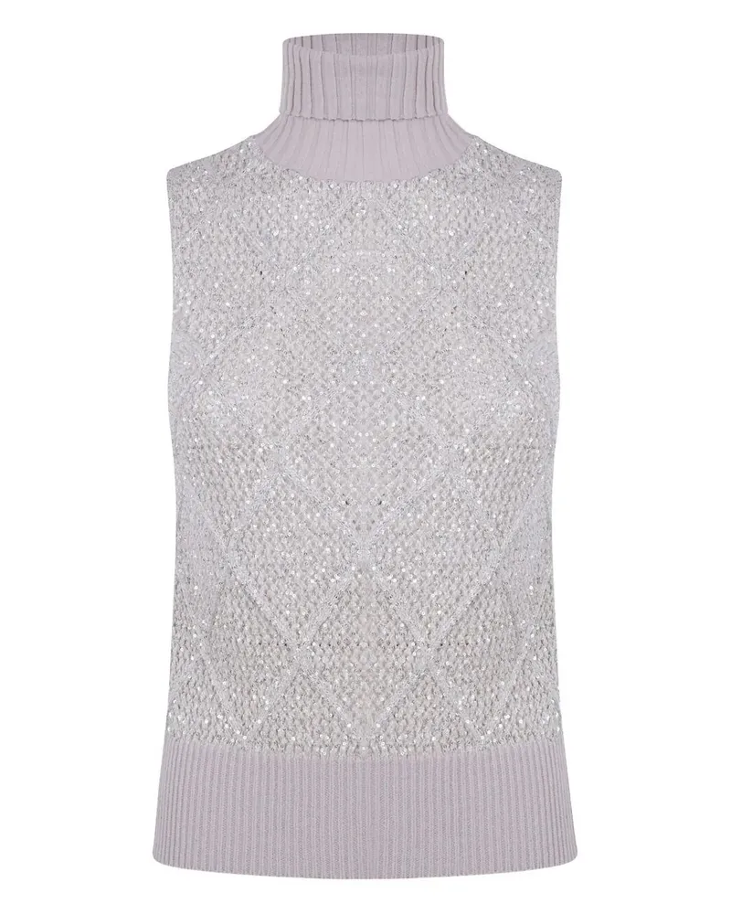 D.EXTERIOR D. EXTERIOR Rhombus Sequins Slim Top Gray