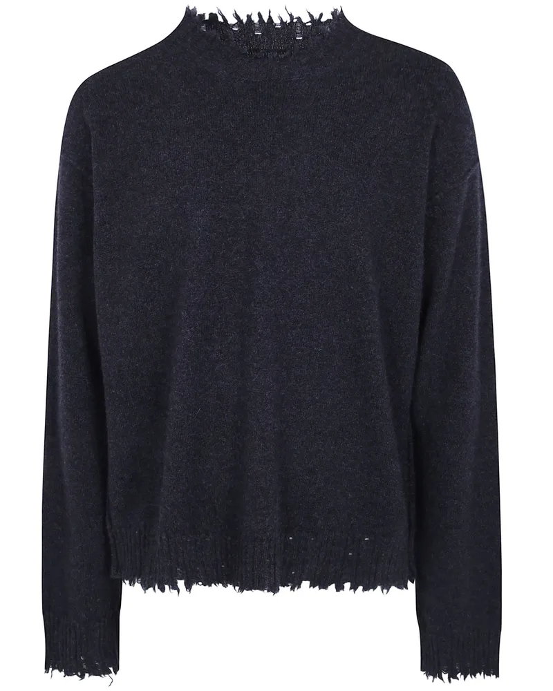 Uma Wang Sweater Plain Ws Round Neck Top Gray