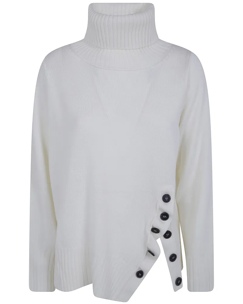 Pier Antonio Gaspari High Neck Sweater "High Neck Sweater With Bottons White