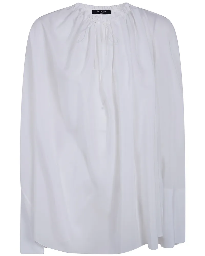 Balmain Fluid Crepe Blouse White