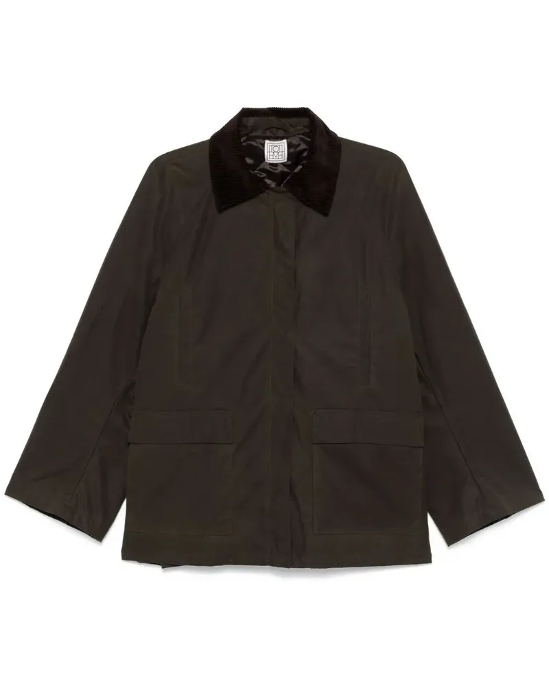 Totême Wax Cotton Country Jacket Green