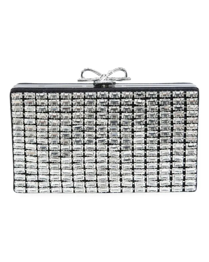Self-Portrait Clutch Bag Metallic Bow Detail Metallic
